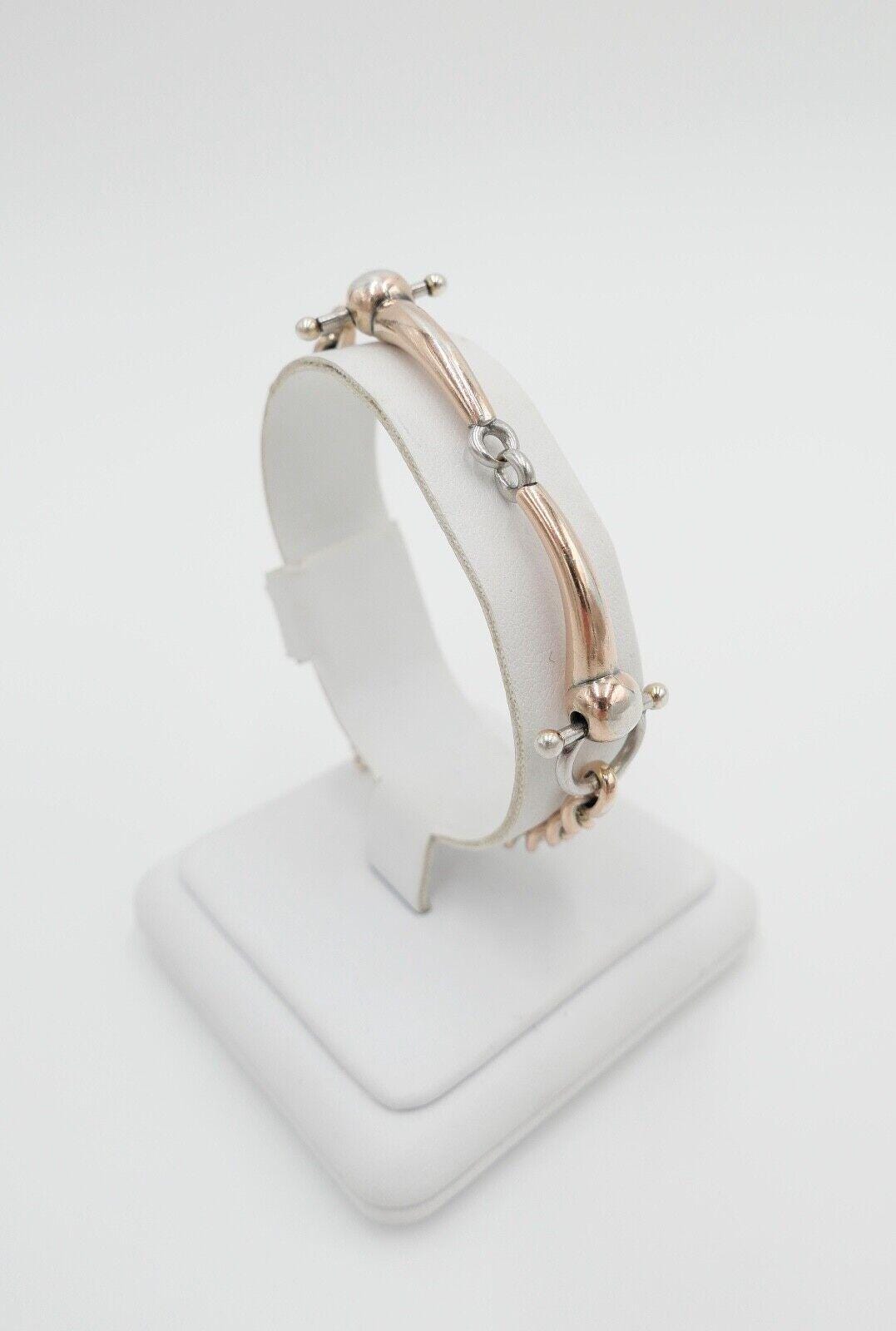 60Er Jahre Pferdegebiss Armband 800 Silber Vergoldet von AntikhandelStuttgart