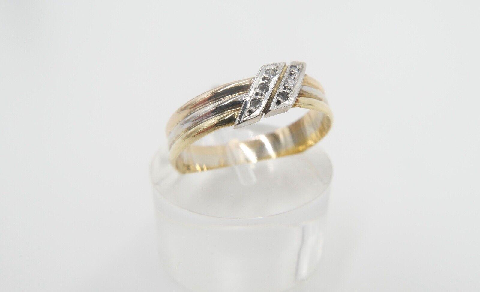 60Er Jahre Tricolor Gold 750/18K Gr. 57 Diamanten Achtkant 2, 61 Gr von AntikhandelStuttgart