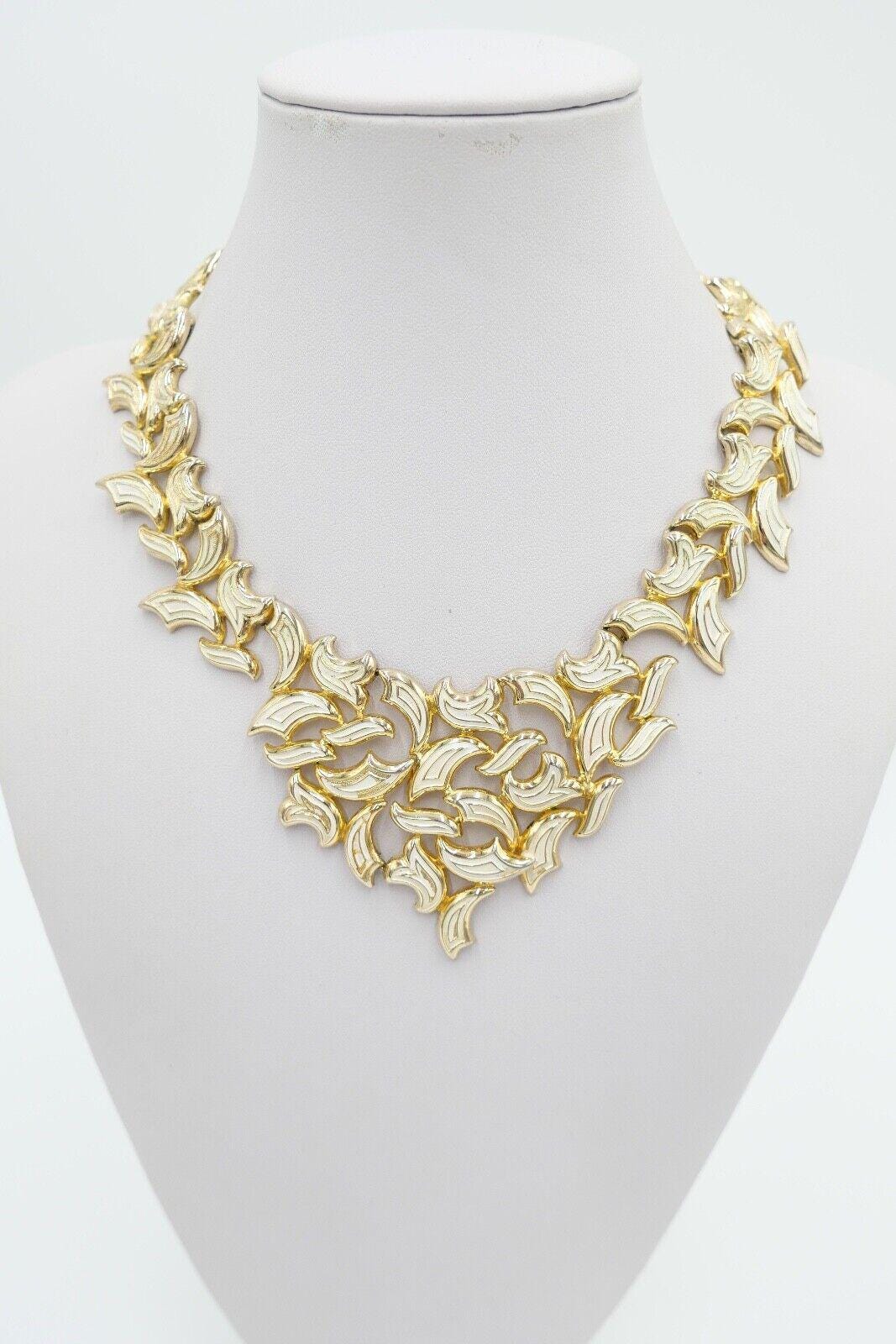 70Er Jahre Grosse Germany Collier Vergoldet Mit Emaille von AntikhandelStuttgart