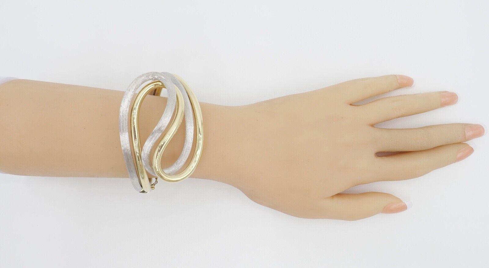 70Er Jahre Kollmar & Jourdan Pforzheim Armband Armspange Gold Bicolor 585/14K von AntikhandelStuttgart