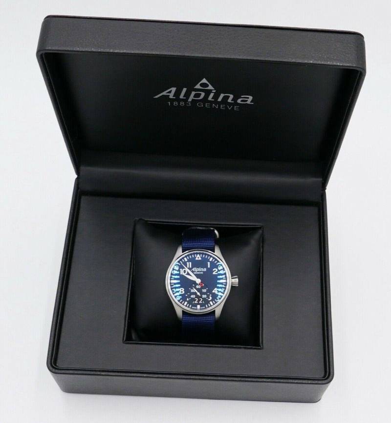 Alpina Startimer Pilot Al280x4Sp26 Uhr Neuwertig Mit Box 44 Mm Big Date Blau von AntikhandelStuttgart