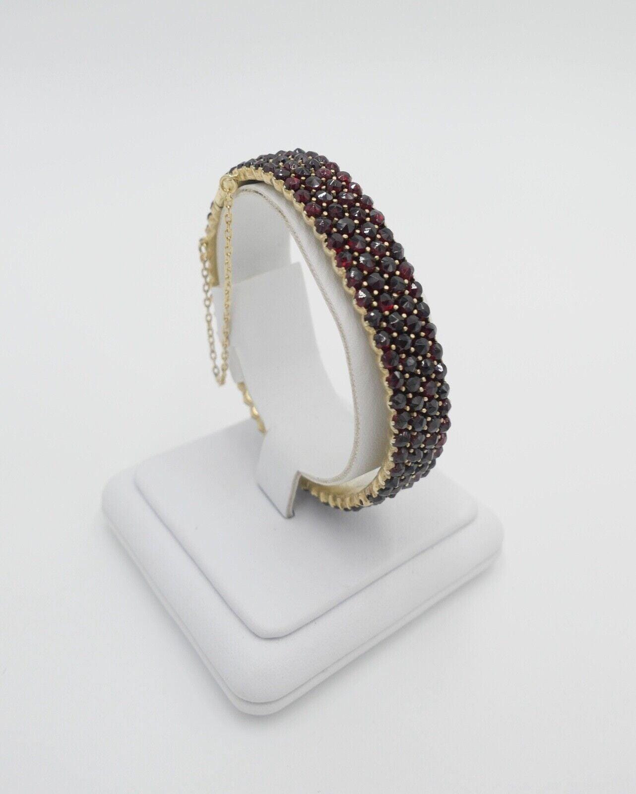 Antik - Biedermeier Um 1880 Granat Armreifen Silber Vergoldet Armband von AntikhandelStuttgart