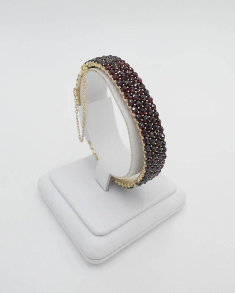 Antik - Biedermeier Um 1880 Granat Armreifen Silber Vergoldet Armband von AntikhandelStuttgart