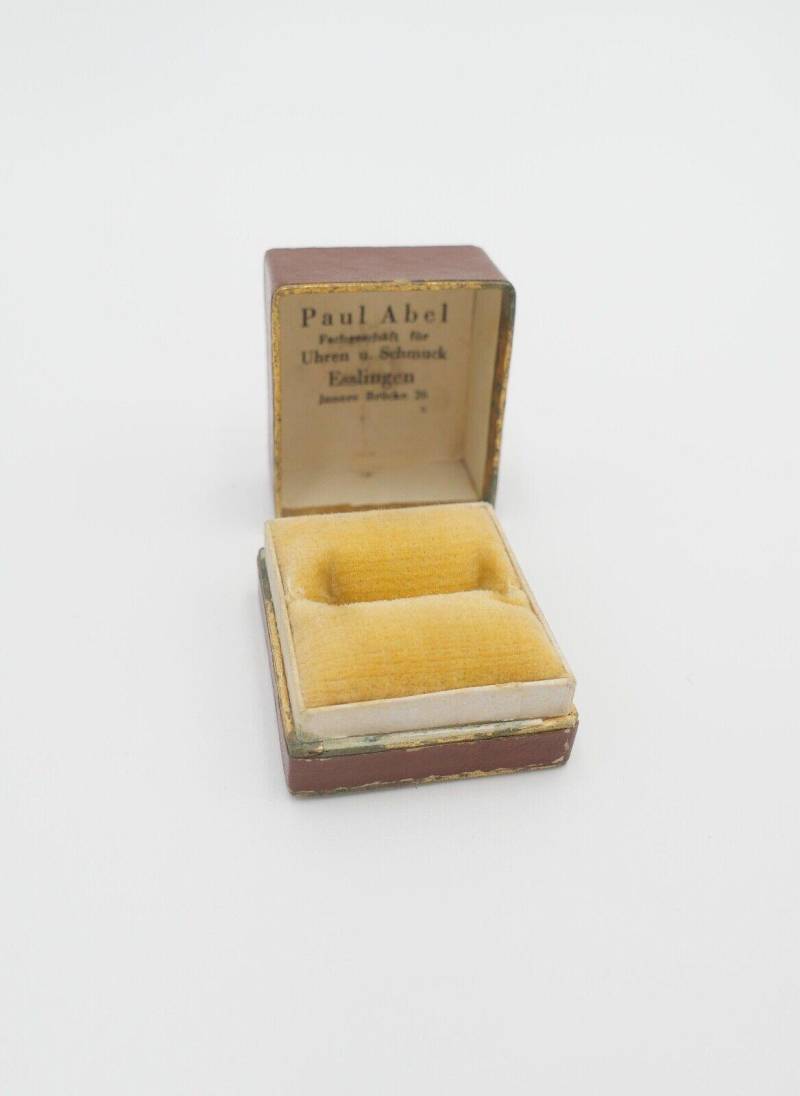 Antikes Ringetui 3, 5x4x2, 8 cm Braun Etui Box Aufbewahrung Schatulle von AntikhandelStuttgart
