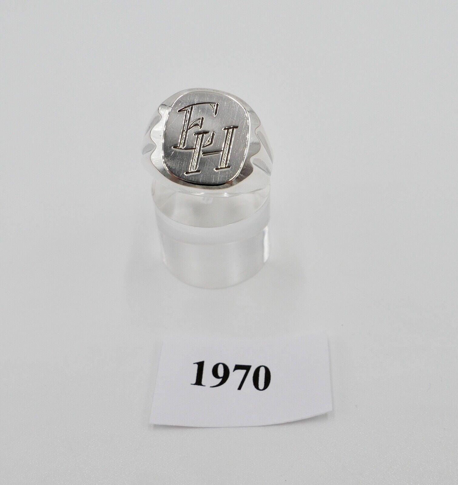 Art Deco Siegelring Monogramm Eh Herrenring 835 Ring Silber Gr. 67 Ggs von AntikhandelStuttgart