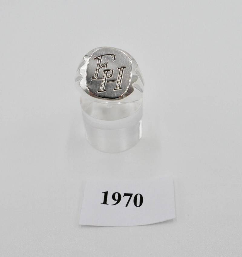 Art Deco Siegelring Monogramm Eh Herrenring 835 Ring Silber Gr. 67 Ggs von AntikhandelStuttgart