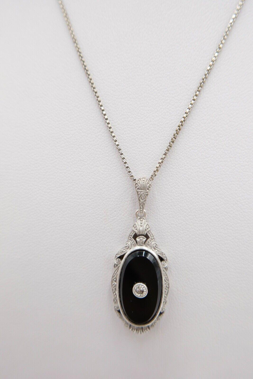 Art Deco Silber Anhänger Mit Onyx Und Diamant 30-40Er Jahre von AntikhandelStuttgart