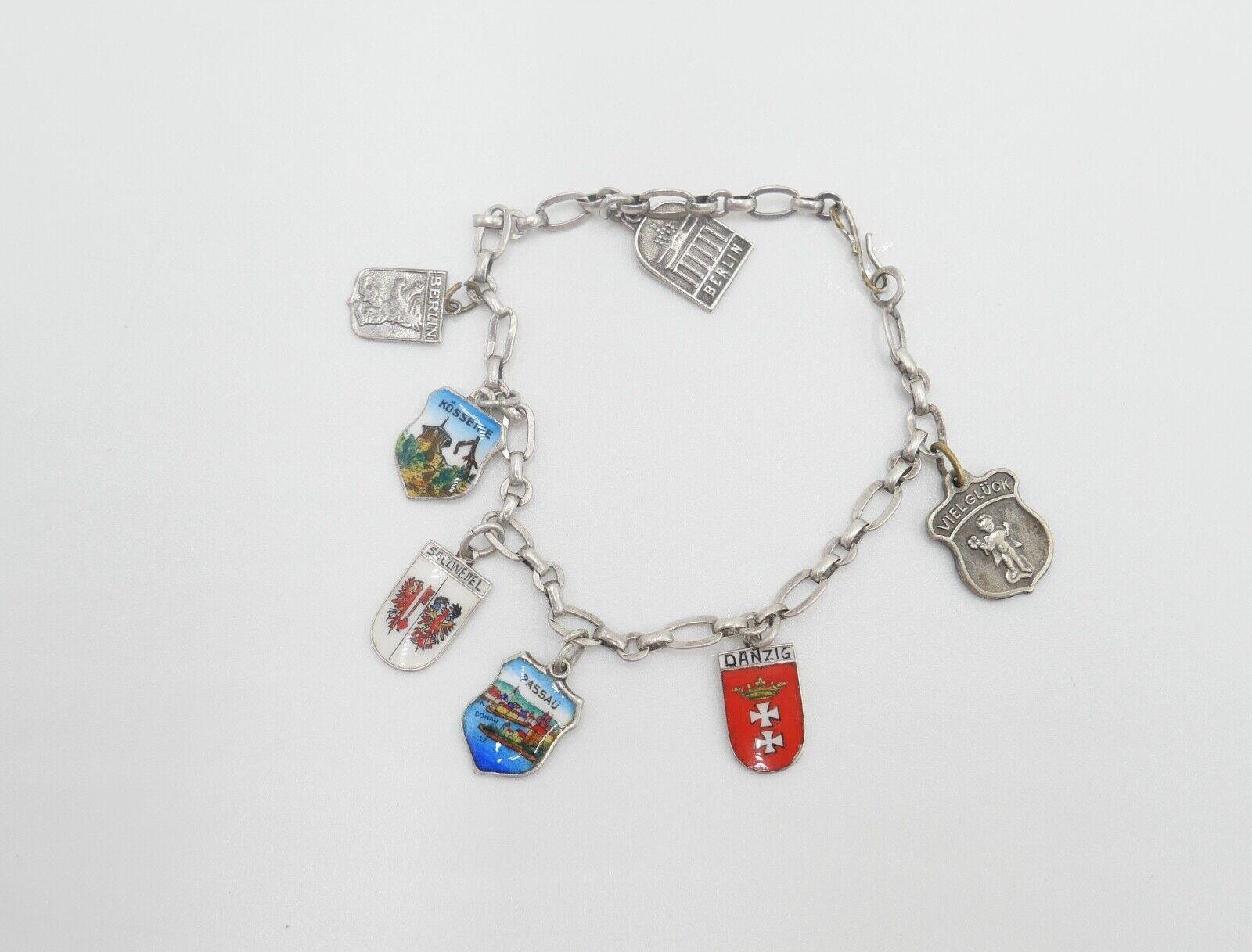 Bettelarmband Mit Städte Wappen Aus Emaille 800 Silber Reu Antiko Ehj von AntikhandelStuttgart