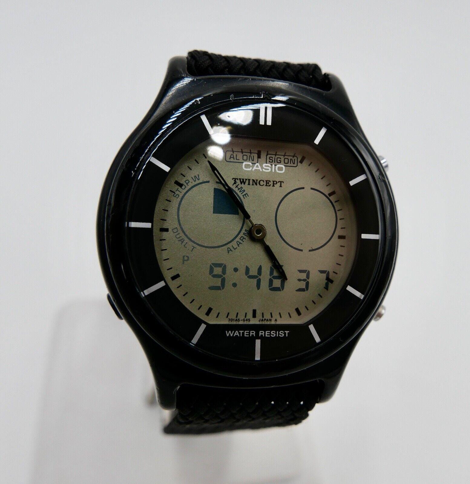 Casio 1358 Aqx-11 Twincept Armbanduhr 1990Er Jahre Analog & Digital von AntikhandelStuttgart