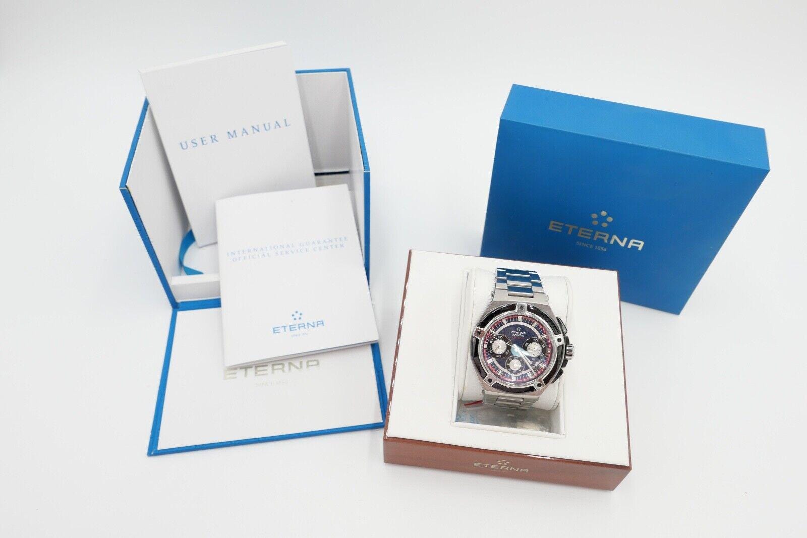 Eterna Royal Kontiki Chronograph Gmt 45mm 7760.00 Aus 2019 Edelstahl Full Set von AntikhandelStuttgart