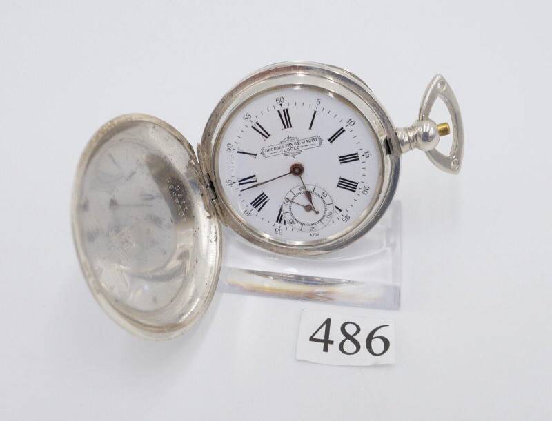 Georges Favre Jacot Locle Savonette Taschenuhr Silber 875 von AntikhandelStuttgart