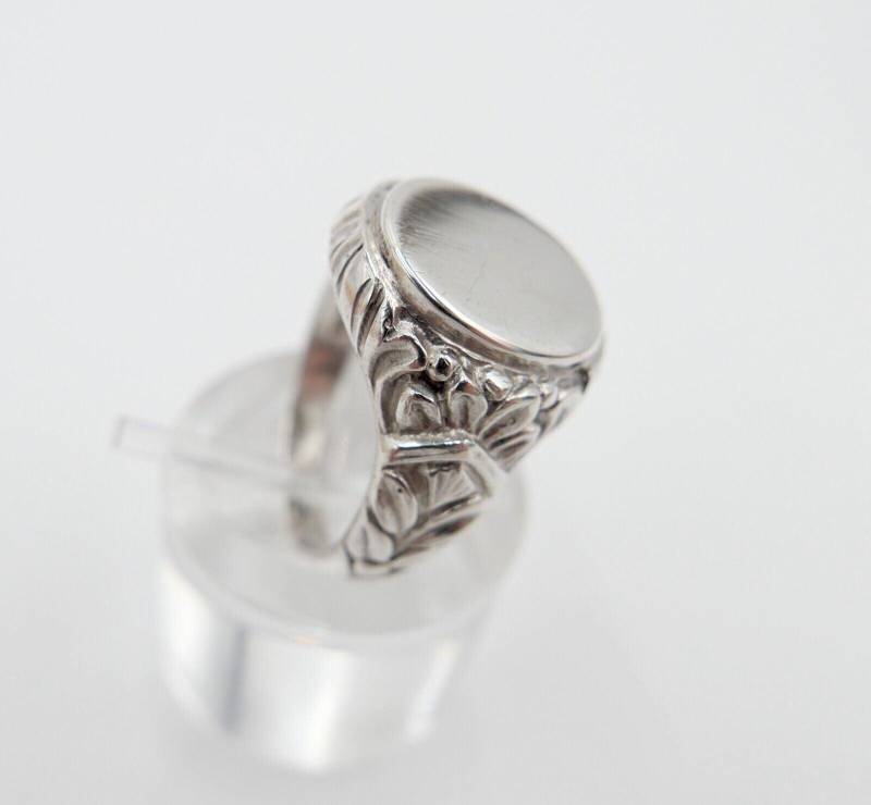 Jugendstil Siegelring Ohne Monogramm Herrenring 835 Silber Größe 58 Anpassbar von AntikhandelStuttgart