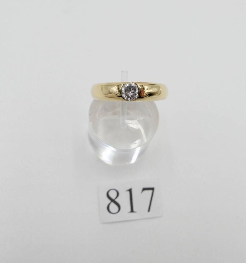 Massiver Solitär Gelbgold Damen Brillant Ring 0, 46 Ct 750 18K Gr.59 Si - E Massiver Solitär Gelbgold Damen Brillant Ring 0, 46 Ct 750 18K Gr.59 Si - E von AntikhandelStuttgart