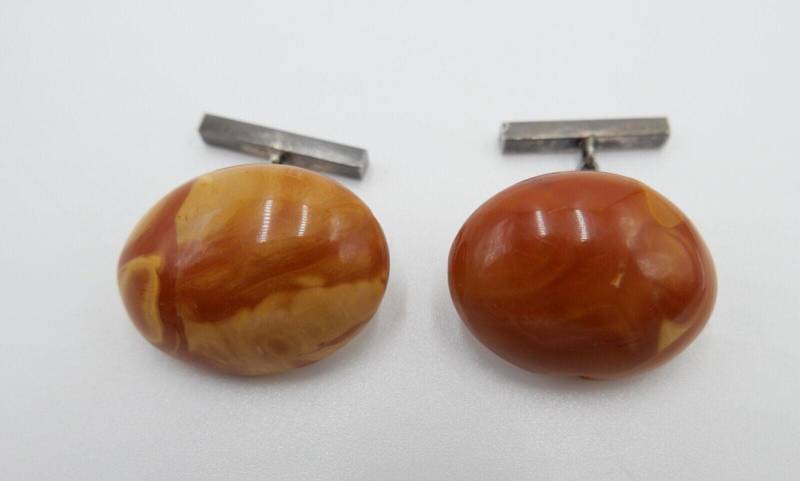 Pärchen Alte Bernstein Butterscotch Manschettenknöpfe Ø 27, 4mm Pärchen Alte Bernstein Butterscotch Manschettenknöpfe Ø 27, 4mm von AntikhandelStuttgart