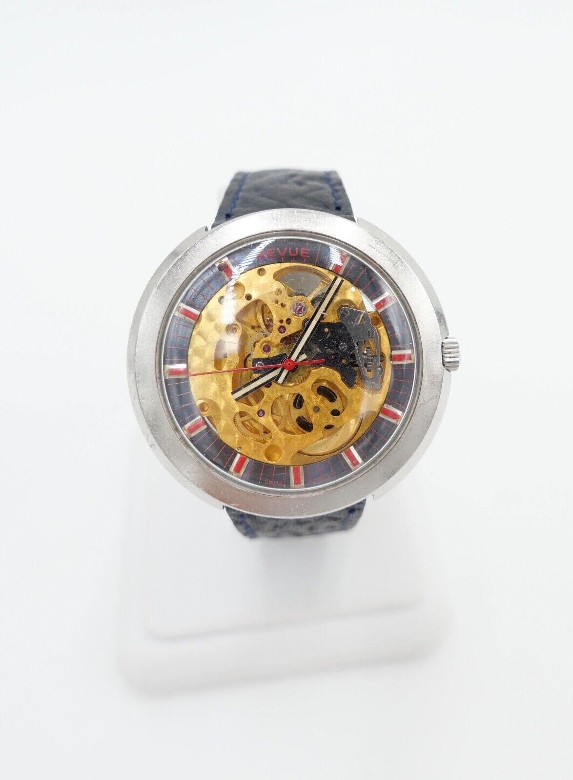 Revue Herren Armbanduhr Skelett Gehäuse Automatic Uhr Msr 1970Er Vintage Ø40, 7mm Revue Herren Armbanduhr Skelett Gehäuse Automatic Uhr Msr 1970Er Vintage Ø40, 7mm von AntikhandelStuttgart