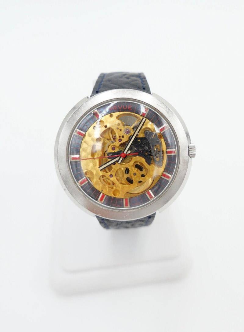 Revue Herren Armbanduhr Skelett Gehäuse Automatic Uhr Msr 1970Er Vintage Ø40, 7mm Revue Herren Armbanduhr Skelett Gehäuse Automatic Uhr Msr 1970Er Vintage Ø40, 7mm von AntikhandelStuttgart