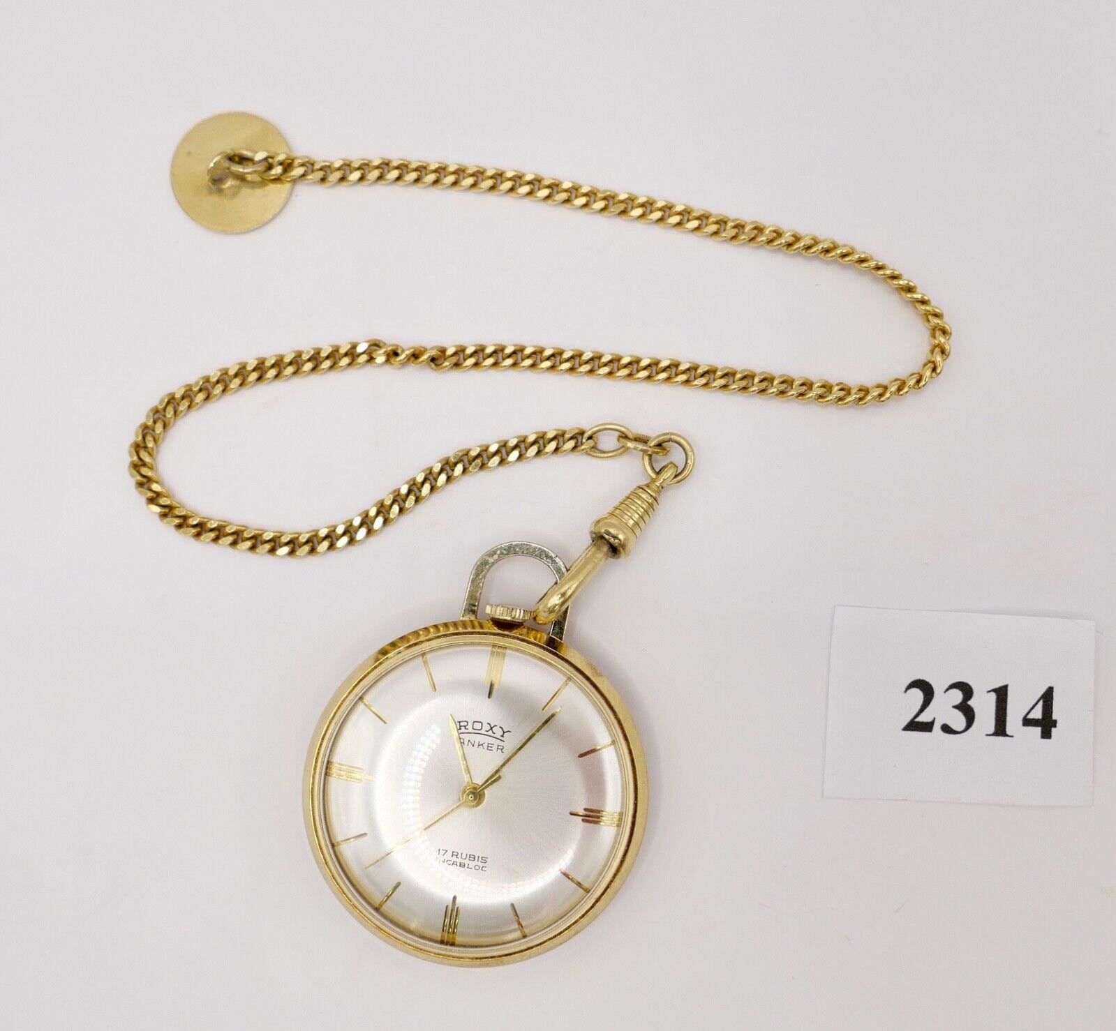Roxy Anker Taschenuhr Vergoldet Puw 460 Uhrenkette 33, 2mm 70Er Jahre Ötv von AntikhandelStuttgart
