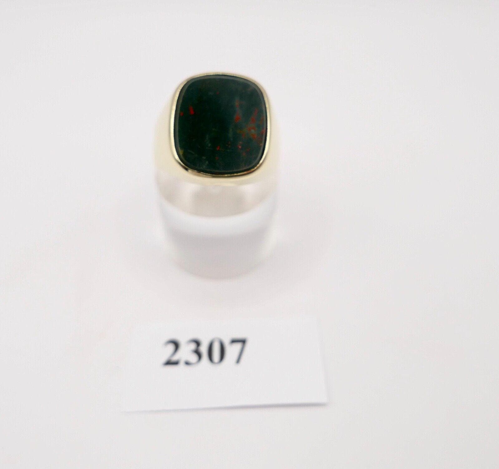 Siegel Herrenring 585 14K Gelbgold Gr. 63 Heliotrop Blutjaspis Trommelstein 60Er Siegel Herrenring 585 14K Gelbgold Gr. 63 Heliotrop Blutjaspis Trommelstein 60Er von AntikhandelStuttgart
