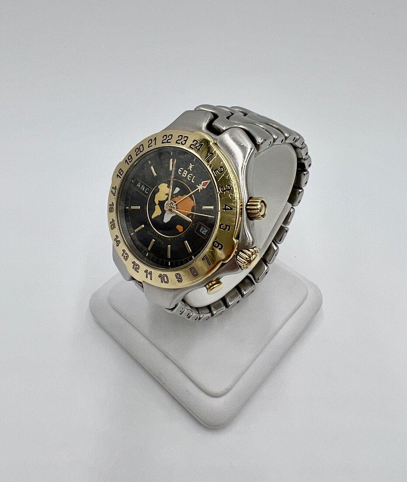Vintage Ebel Sportwave Meridian Gmt Ø40 Mm Stahl 750/18K Gold Model 6122641 von AntikhandelStuttgart