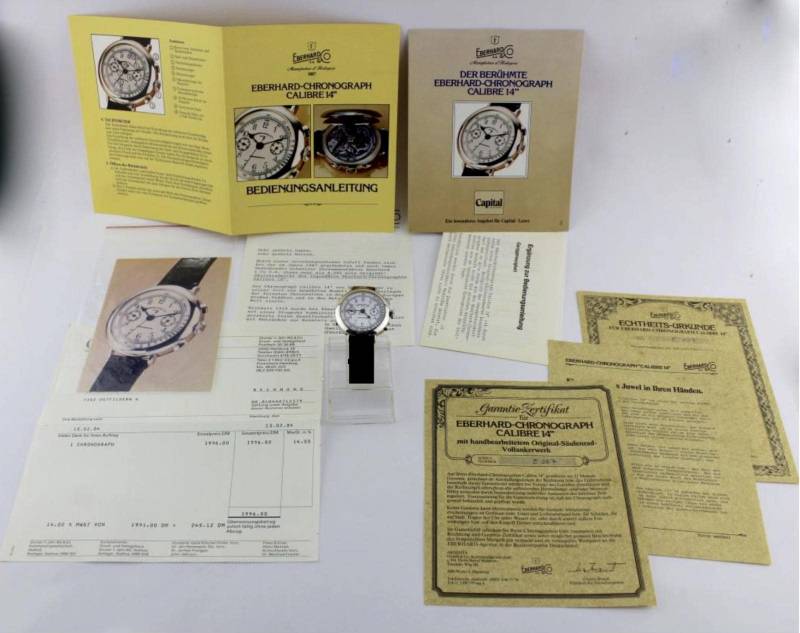 Vintage Eberhard & Co Chronograph 310-8 31008 Cal. 14 Inkl. Papiere 925 Silber von AntikhandelStuttgart