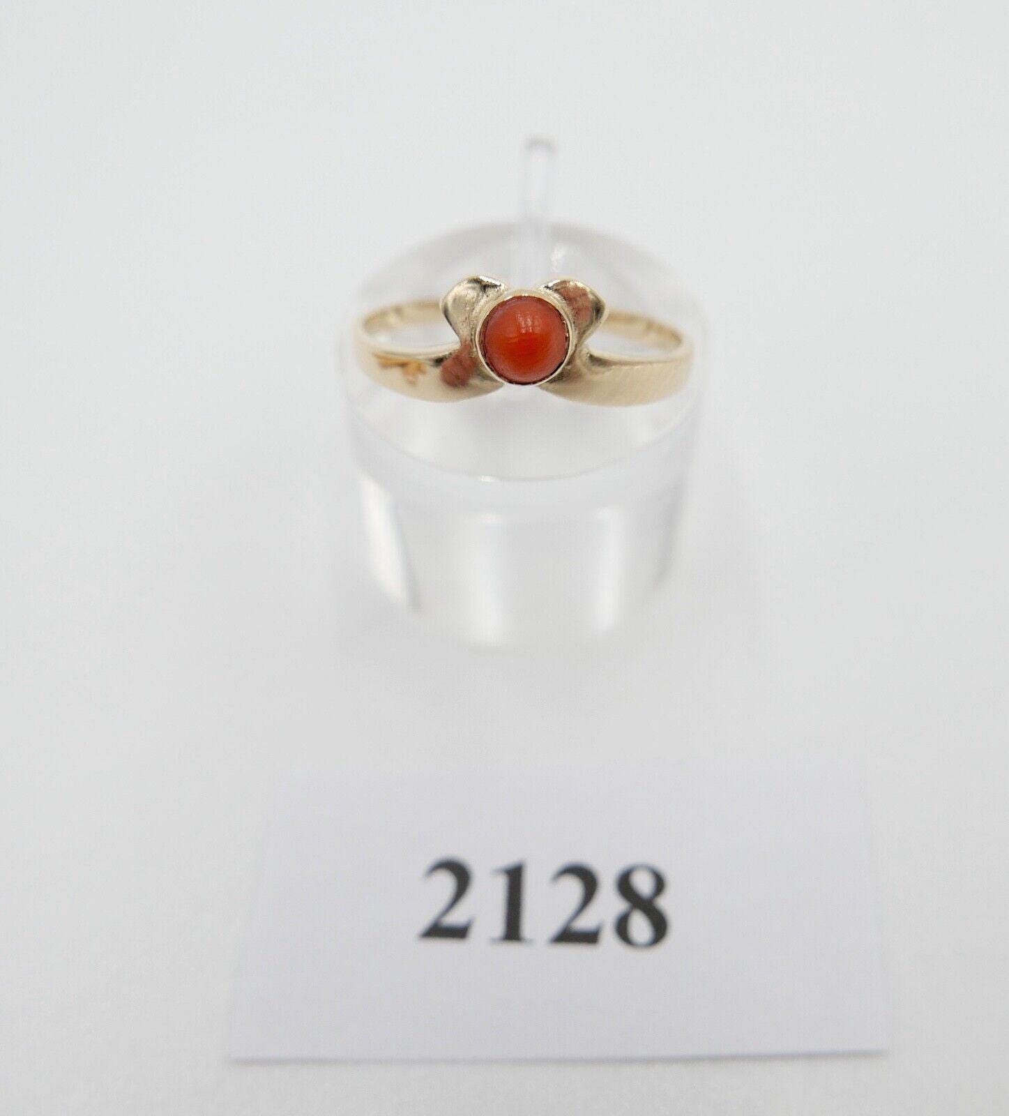 Zarter 1950Er Jahre Korallen Ring Gold 583 Gr. 59 Damenring Koralle von AntikhandelStuttgart