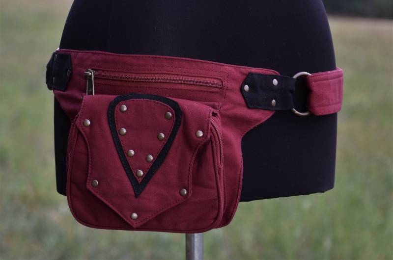 Bauchtasche Gürteltasche Geldgürtel Hippie Reisegürtel Hip Bag Outdoor Tasche Schwart Rot Braun Goa Psy von Antimja