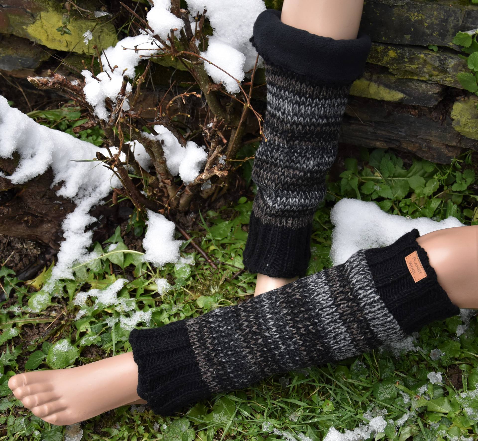 Beinstulpen, Strick Beinstulpen Gefüttert, Leg Warmers, Beinlinge Wolle, Handgestrickte Winter Beinstulpen, Boot Toppers, Hippie Strickstulpen von Antimja