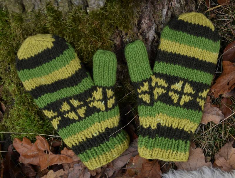 Fäustlinge Gefüttert Schafwolle Winterhandschuhe Handschuhe Hippie Handgestrickte von Antimja