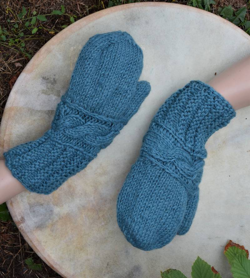 Fäustlinge Handgestrickt Wolle Gefüttert Winterhandschuhe Warme Strick Petrol Gefütterte Winter Handschuhe Gestrickt von Antimja