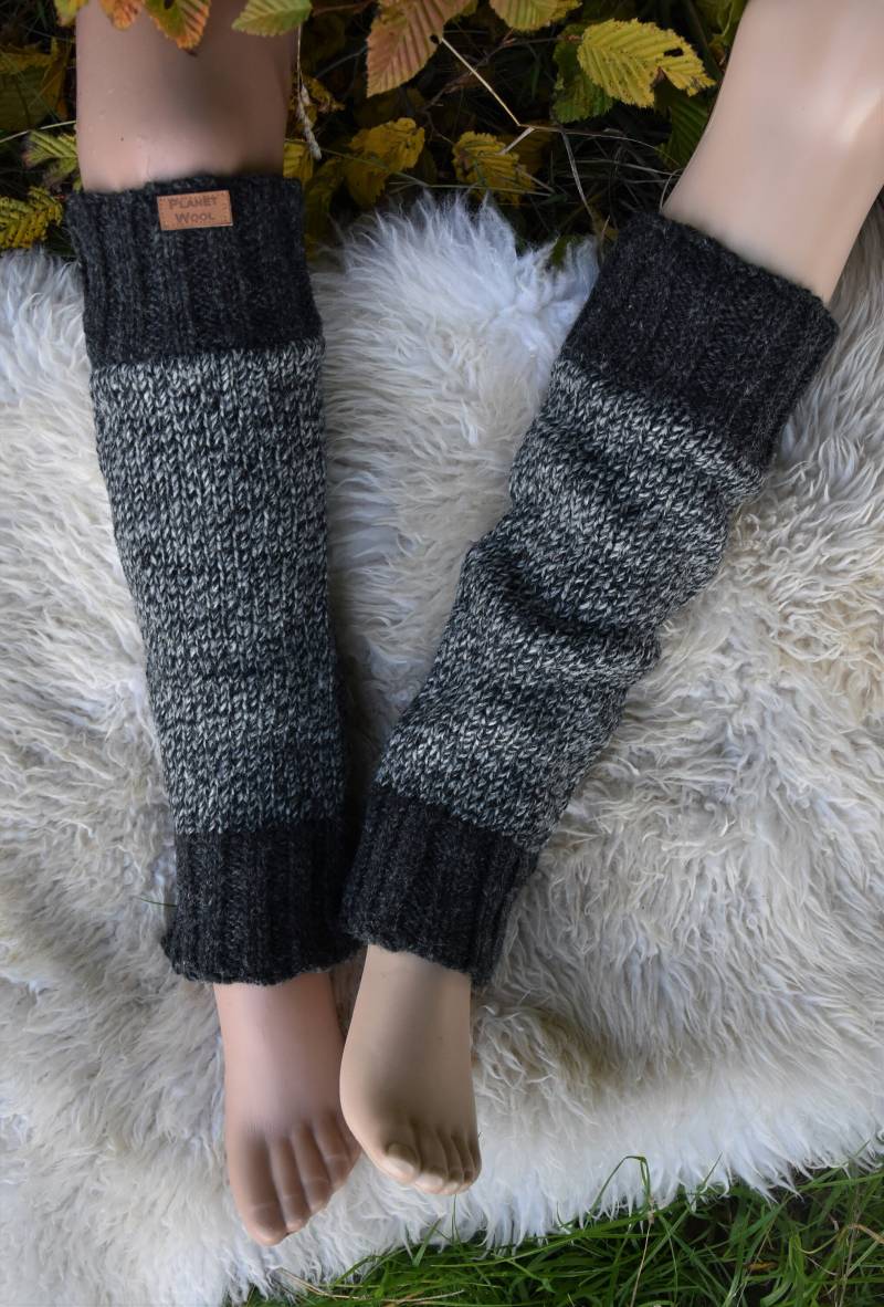 Handgestrickte Beinstulpen, Gefütterte Wollstulpen, Leg Warmers, Beinlinge Wolle, Winter Beinstulpen Gefüttert, Boot Toppers Hippie Wollstulpen von Antimja