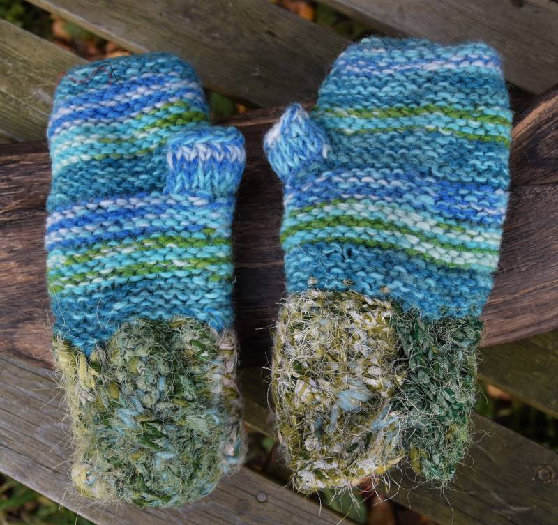 Handstulpen Handgestrickt Flippige Stulpen Gefüttert Hippie Winter Pulswärmer Warme Strickstulpen Bunt von Antimja