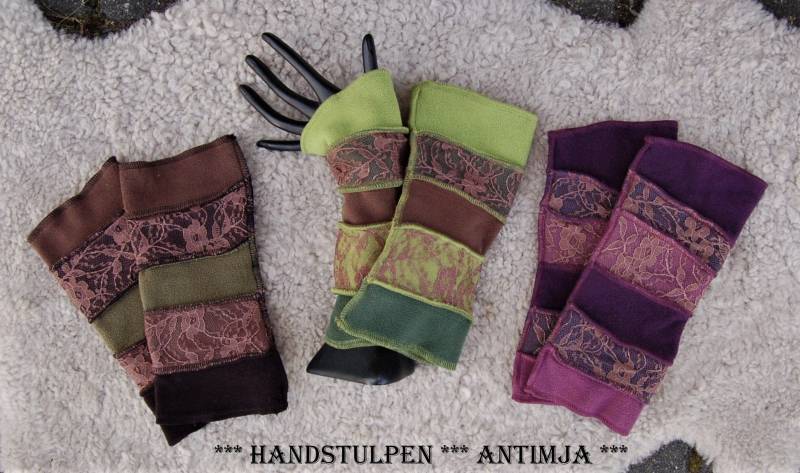 Handstulpen Spitze Pulswärmer Dekorative Stulpen Elfen Feen Goa Hippie Grün Winter Armstulpen Mit Bunt von Antimja