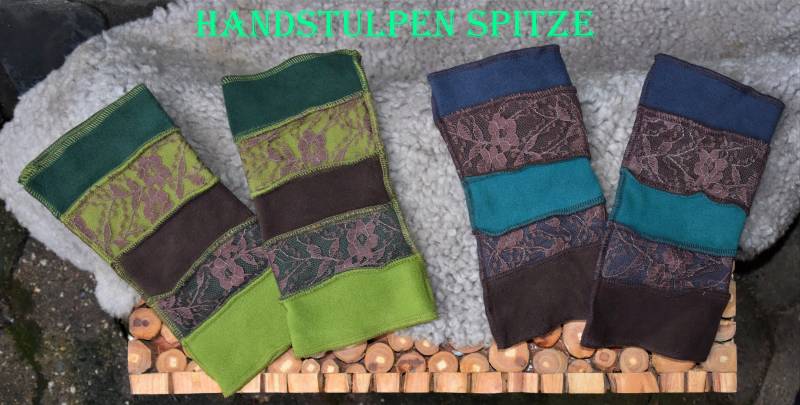 Handstulpen Spitze Pulswärmer Dekorative Stulpen Elfen Feen Goa Hippie Grün Winter Armstulpen Mit von Antimja