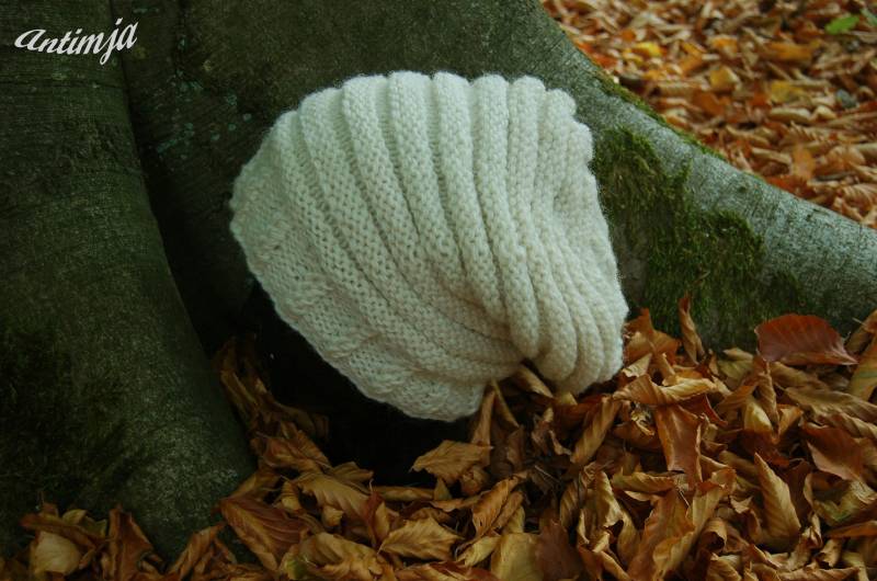 Strick Mütze Beanie Wollmütze Handgestrickte Woll Winter Creme Kopfbedeckung Strickmütze Long Wolle Strickmode von Antimja