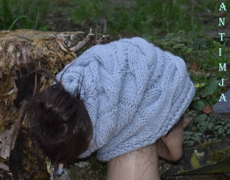 Wollmütze Beanie Dreadlocks Winter Mütze Handgestrickt Kopfbedeckung Strickmütze Warme Strick von Antimja