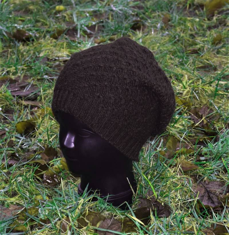 Wollmütze Beanie Warme Mütze Strick Braun Wolle Kopfbedeckung Gefütterte Hippie Strickmütze Winter von Antimja