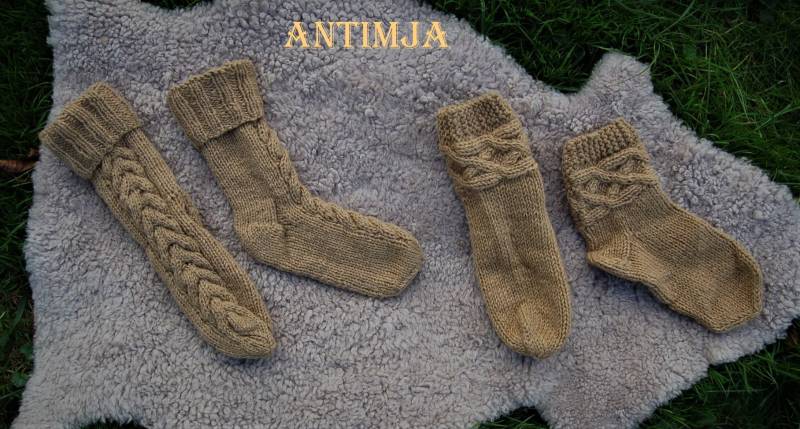 Wollsocken Strick Warme Handgestrickte Socken Schafwolle Zopf Wintersocken Handgestrickt Haussocken Kuschel von Antimja