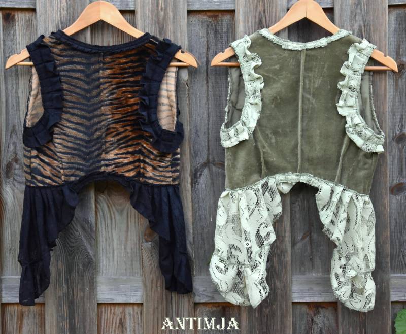 Zipfel Weste, Braune Weste, Gothik Weste, Weste Tiger Muster, Mittelalter Weste, Lagenlook, Hippie Kleidung, Goa Weste, Ärmellose Boho Weste, Weste von Antimja