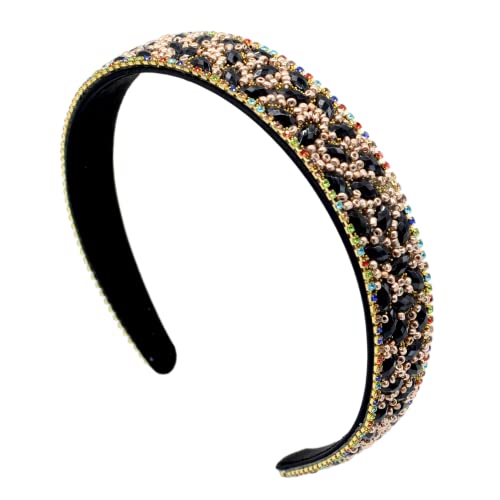 Antique Anyan Kristall-Haarband breit Retro Diamant Haarreifen Barock Strass Haarschmuck (Schwarz) von Antique Anyan