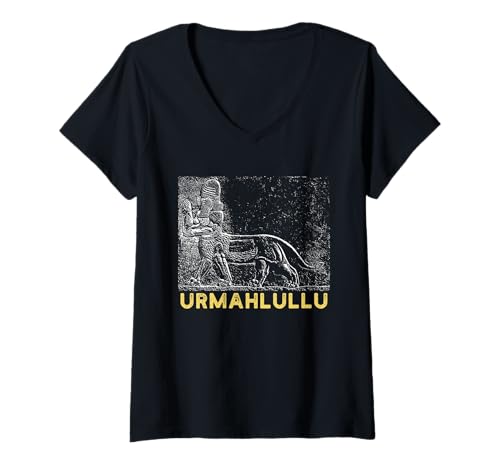 Damen Urmahlullu Babylonischer Löwen-Zentauren Antike Gottheit T-Shirt mit V-Ausschnitt von Antique Mystical Occult