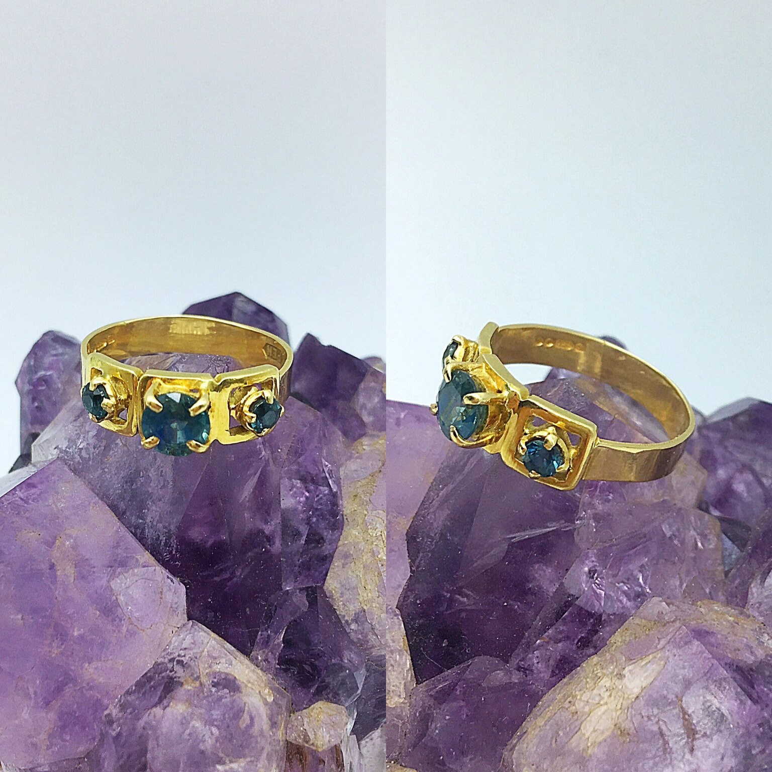 Gold 18K | 750 Saphir Ring 4Gm. Art Deco von AntiqueFenix