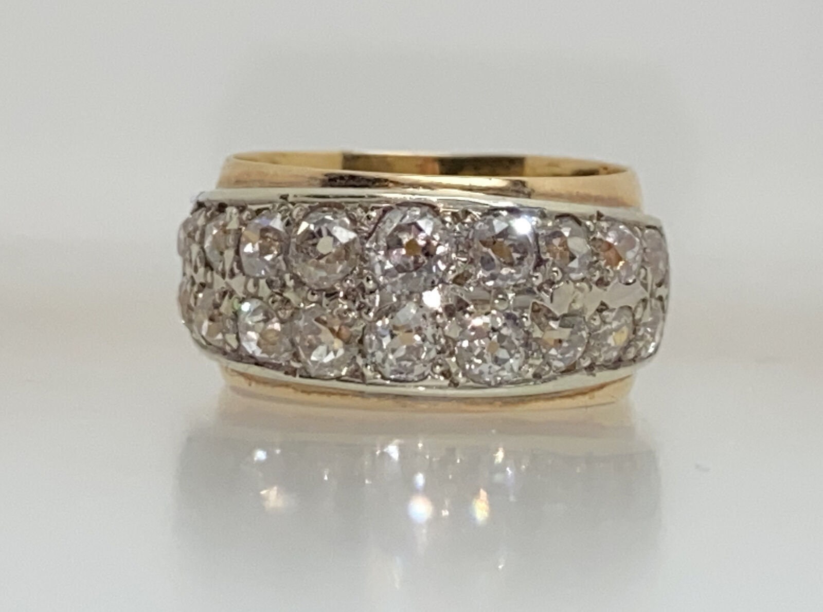 18 Karat Gold Diamant Cluster Ring 2.33 Karat, Größe L 1/2 von AntiqueJewellers