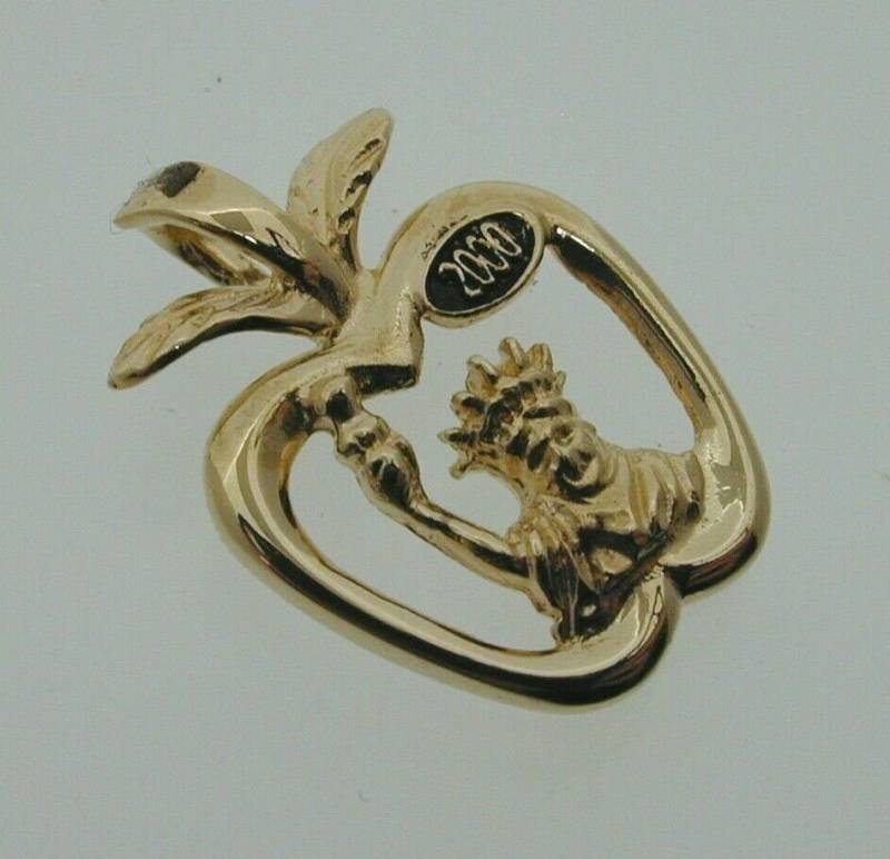 Freiheitsstatue Big Apple Anhänger Millenium 14 Kt Gold Charm 1.45G New York von AntiqueJewellers