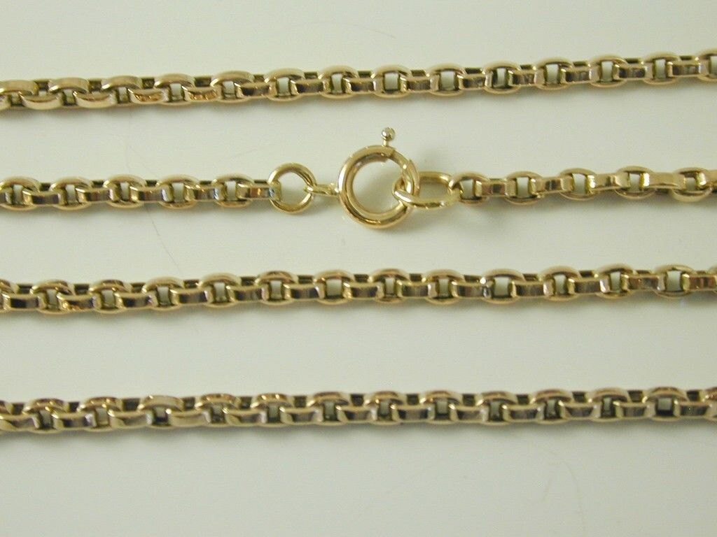 Lange Garde Muff Kette Halskette Antikem 9 Karat Gold 42 "Lang 18, 7 Gramm von AntiqueJewellers