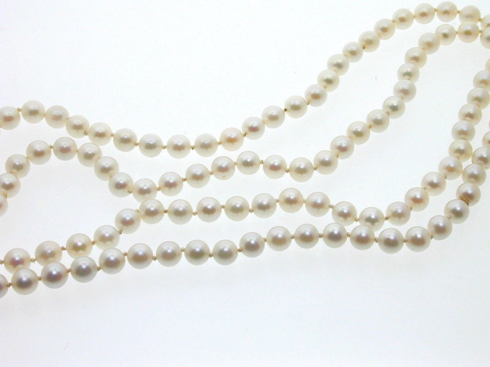 Meer Kultivierte Perle Halskette Kontinuierliche Perlen 30" London 6 Mm 33, 4 Gramm von AntiqueJewellers
