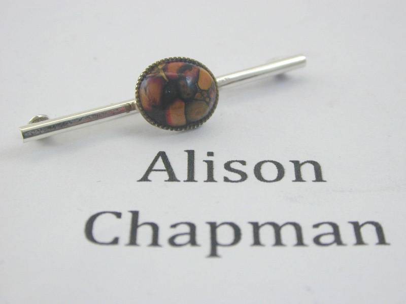 Vintage 1970S Silber Und Heide Gem Bar Brosche 39, 1mm. 1, 6 Gramm von AntiqueJewellers