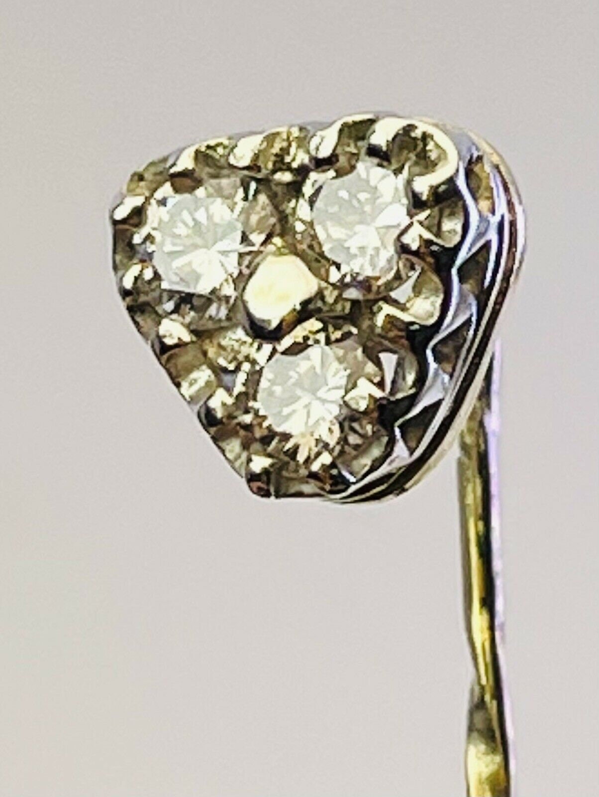 Vintage Diamant | 0, 3Cts Trilogy 18 Karat Gelbgold Tie Pin 44, 9mm Lang 0, 9G von AntiqueJewellers