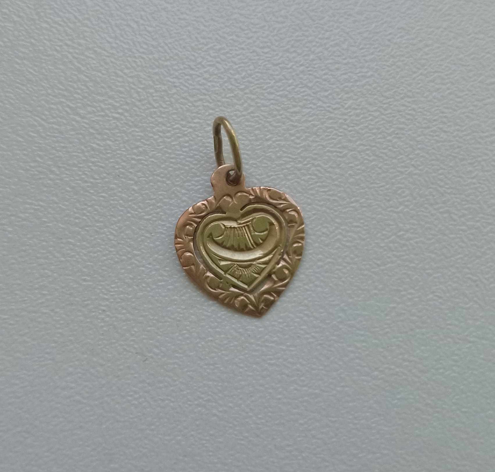 Vintage Goldanhänger, 585Er Gelbgold, Ritzherz Vintage Goldanhänger, 585Er Gelbgold, Ritzherz von AntiqueJewelryByD