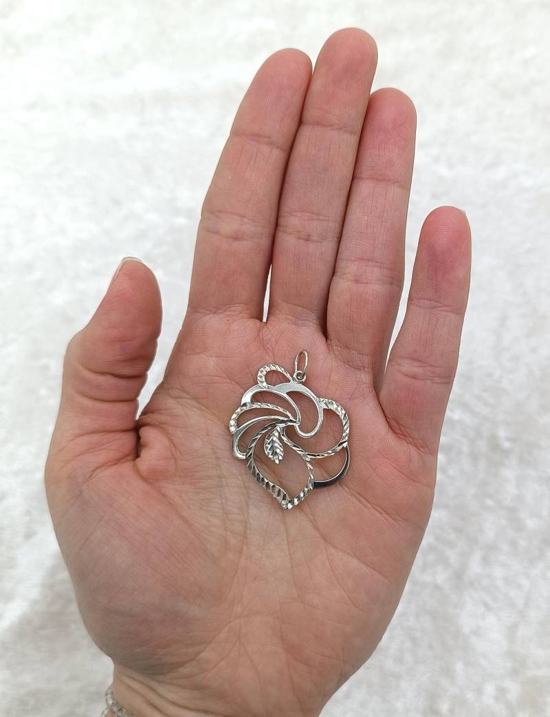 Vintage Silber Anhänger, 925 Ag, Made in Czechoslovakia 1980's von AntiqueJewelryByD