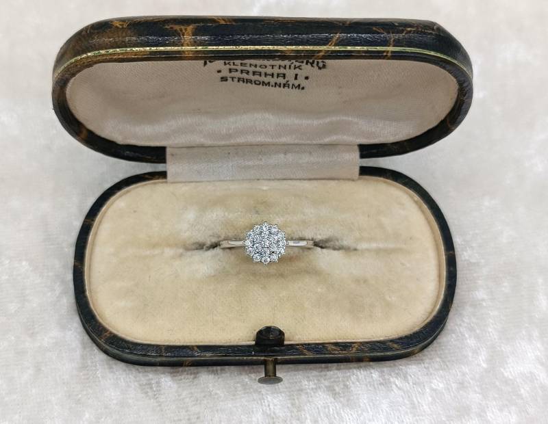 Vintage Silber Blumenring Mit Cz, Made in Czechoslovakia von AntiqueJewelryByD